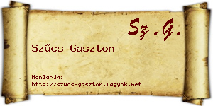 Szűcs Gaszton névjegykártya