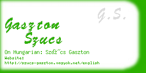 gaszton szucs business card